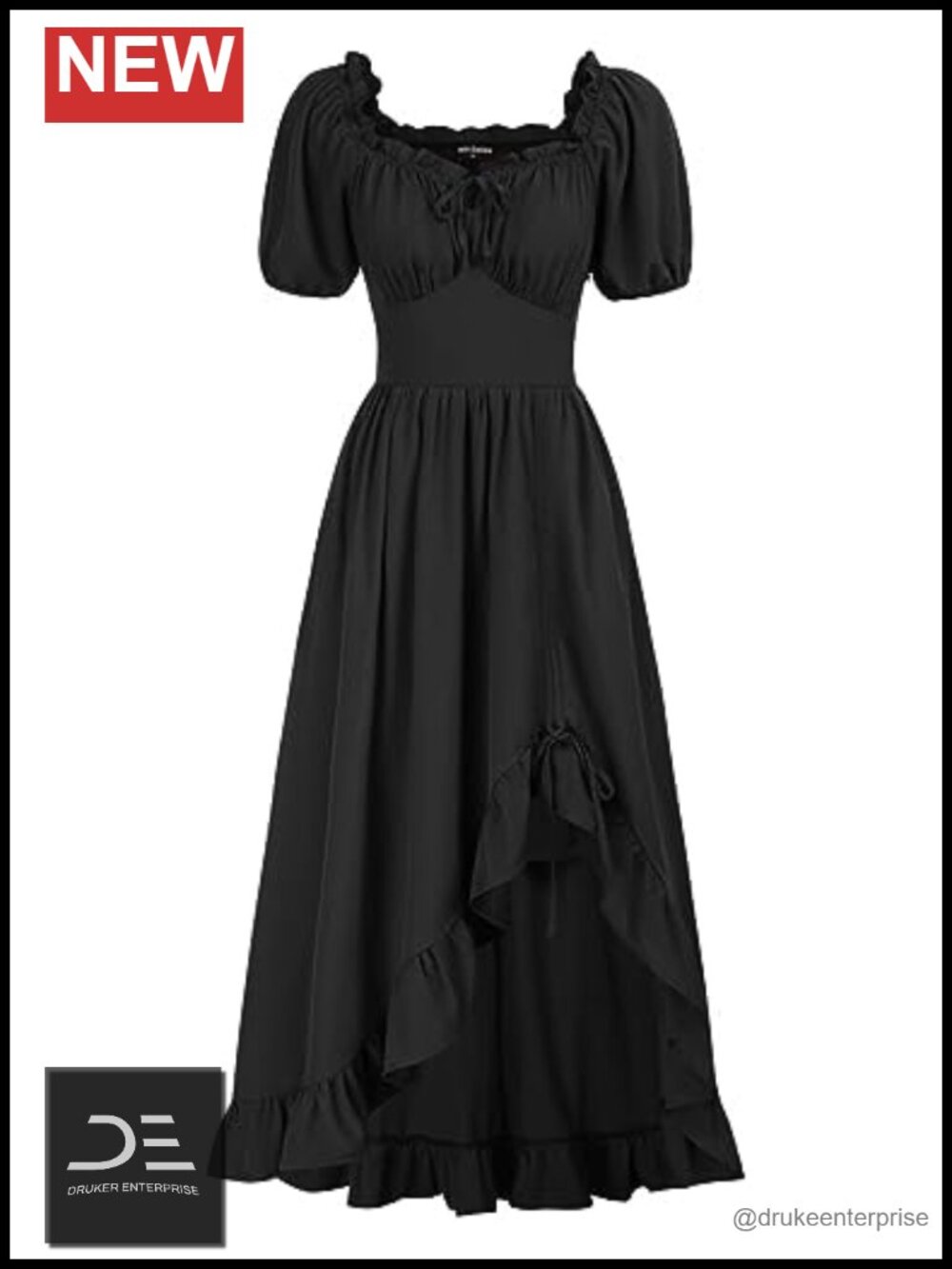 Scarlet Darkness Renaissance Corset Dress High Low Victorian Costume